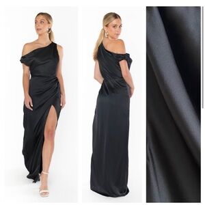 Show Me Your MuMu Black One-Shoulder Maxi Dress